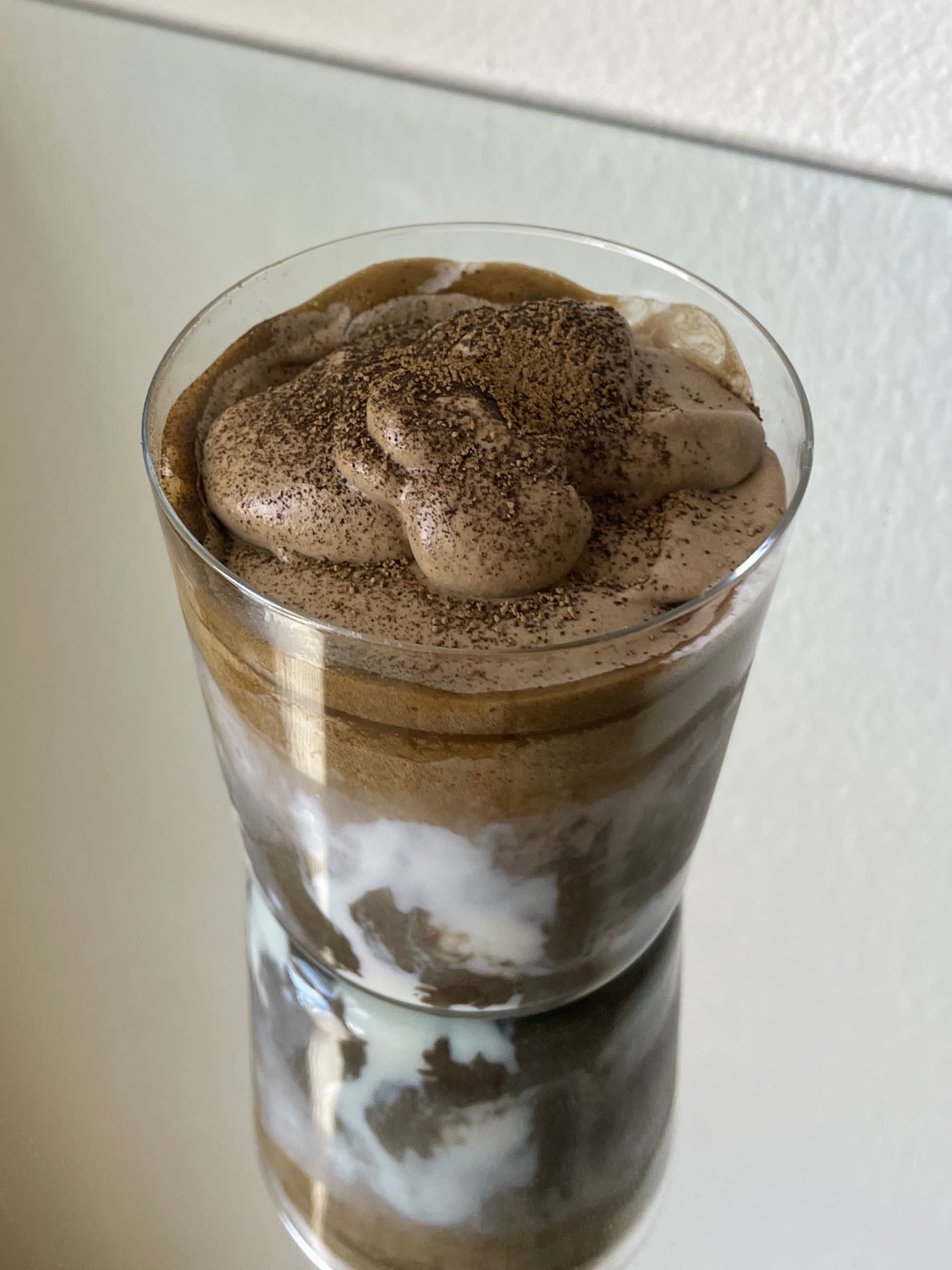 Double Hojicha — Version 1 (canonical below): hojicha cloud 45g heavy cream, 10g powdered sugar, 2g hojicha; latte 4g hojicha, 40g hot water, 100g soy + oat milk on Instagram